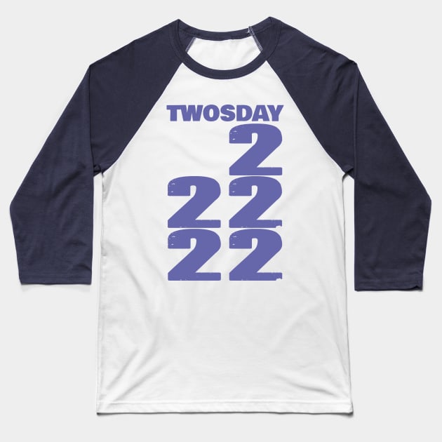 Twosday 22222 in Very Peri Typography Baseball T-Shirt by ellenhenryart